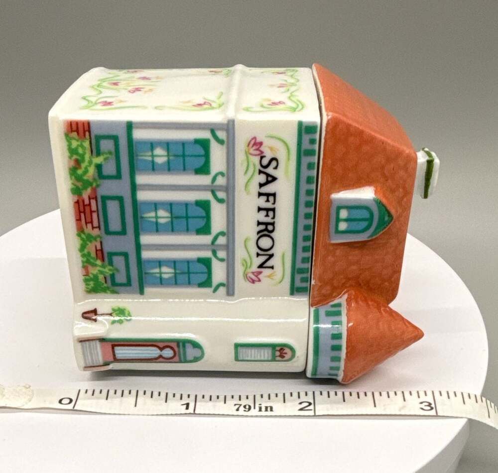 Lenox Spice Village 1989 Saffron Spice Jar w/ Lid Original Porcelain House Vtg - Picture 14 of 14